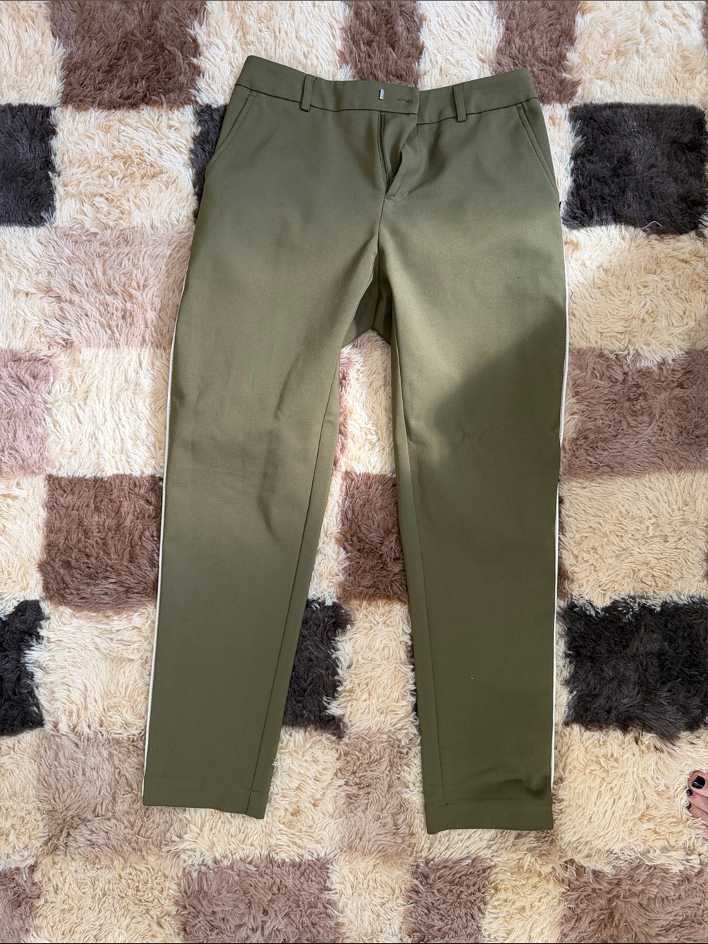 Scotch & Soda Olive Green Cropped Trousers